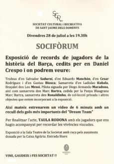 Socifòrum: Exposició de records de jugadors de la història del Barça
