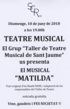 Teatre musical a la Societat de Sant Jaume: "Matilda"