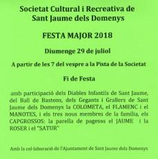 Festa Major: Fi de Festa a la Societat de Sant Jaume