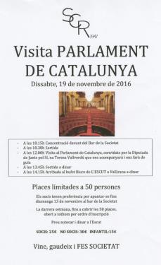La Societat de Sant Jaume visita el Parlament de Catalunya