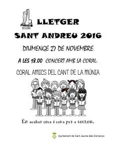 Festa de Sant Andreu: Concert amb la Coral Amics del Cant de la Múnia