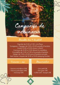 Campanya itinerant de vacunació de gossos el dissabte, 9 de juliol, al municipi
