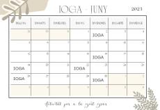 Calendari del mes de juny de les classes de ioga per a la gent gran