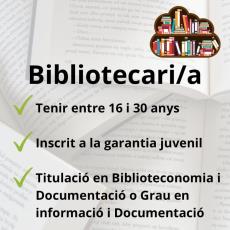 Oferta de Treball: Bibliotecari/ària per a la Biblioteca Municipal Alfons Maseras